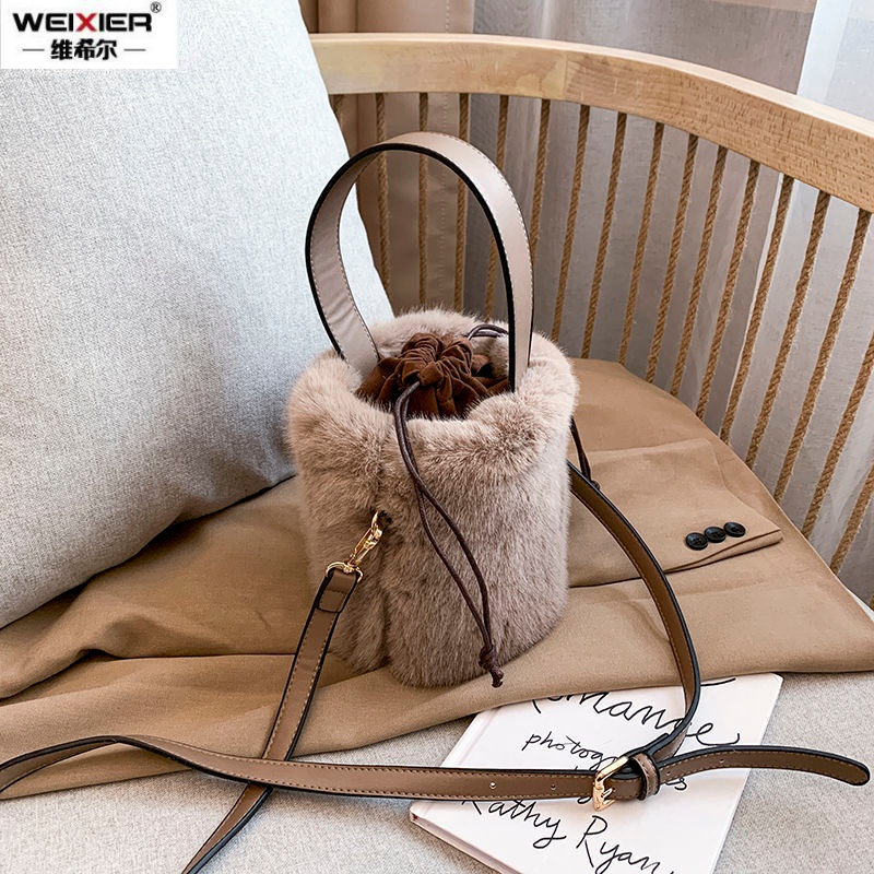 Women Bags Max - Faux Fur Bags Women Bucket Plush