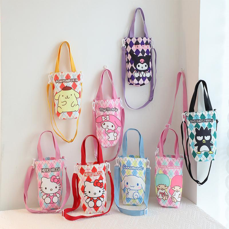 Shopper Tote Canvas - Kawaii Hello Kitty Water Bottle Bag