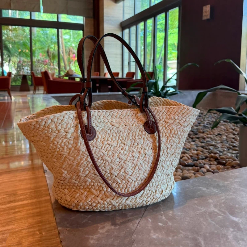 Basket Bag Wicker - Perfect Vacation Storage Bag Largecapacity Straw