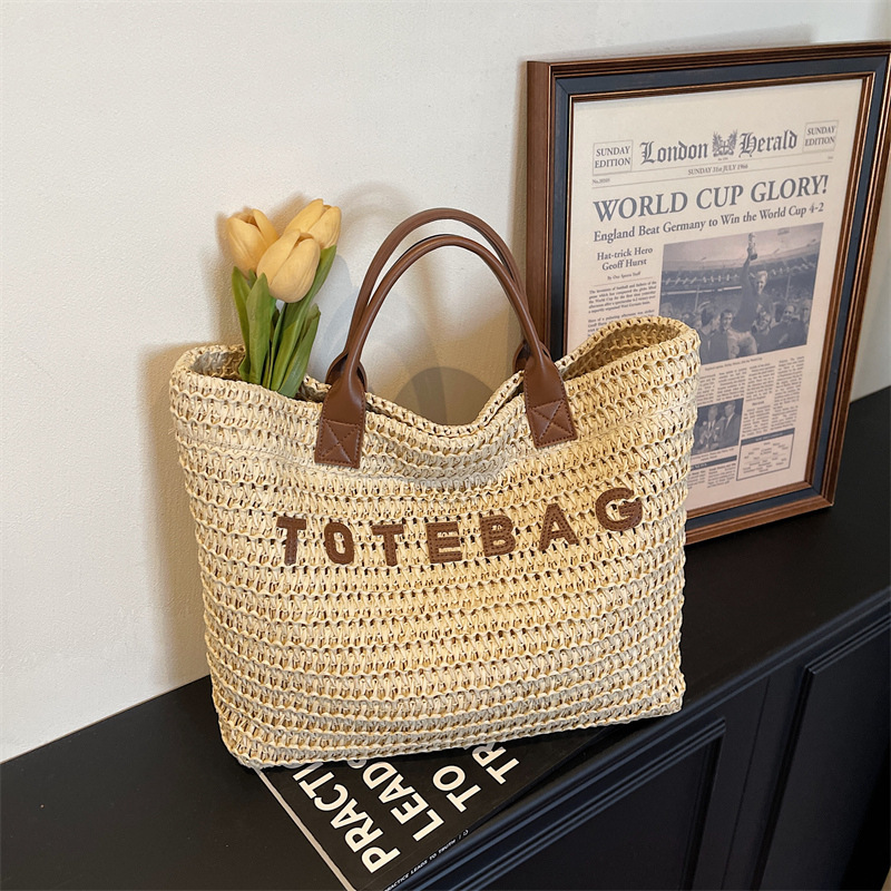Basket Bag Wicker - Fashion Women Straw Woven Handbag Versatile