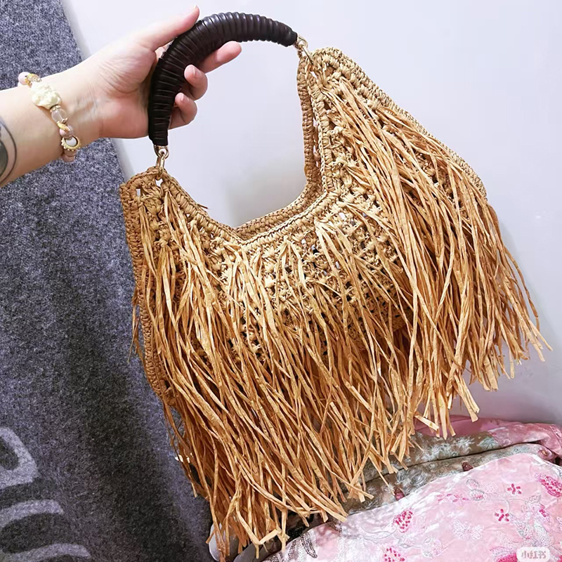 Bohemian Tassel Straw Handbag  - Basket Bag Wicker incelemesi ve fiyatı