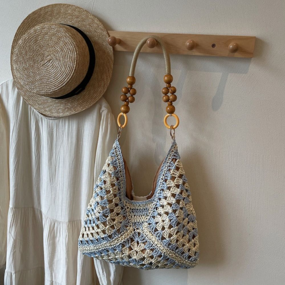 Hollow Out Straw Woven Bag Tot - Basket Bag Wicker incelemesi ve fiyatı