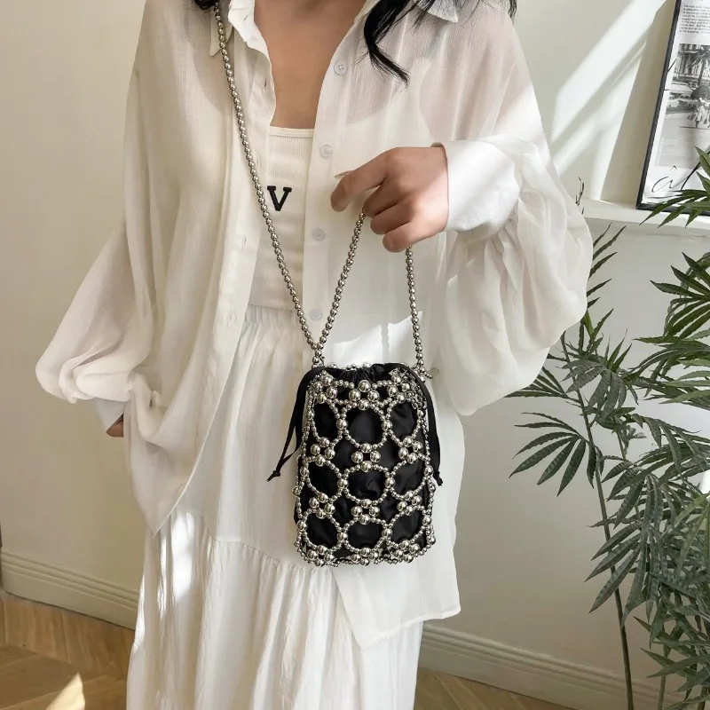 Beading White Bucket Shoulder  - Women Bags On Sale Clearance incelemesi ve fiyatı