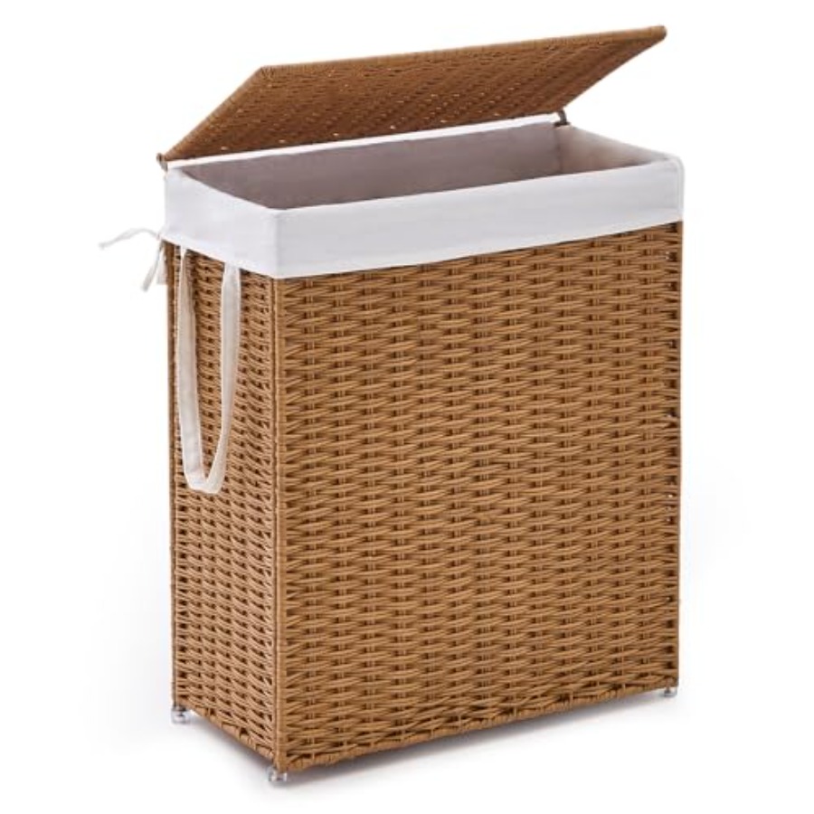 Slim Wicker Laundry Hamper wit - Basket Bag Wicker incelemesi ve fiyatı