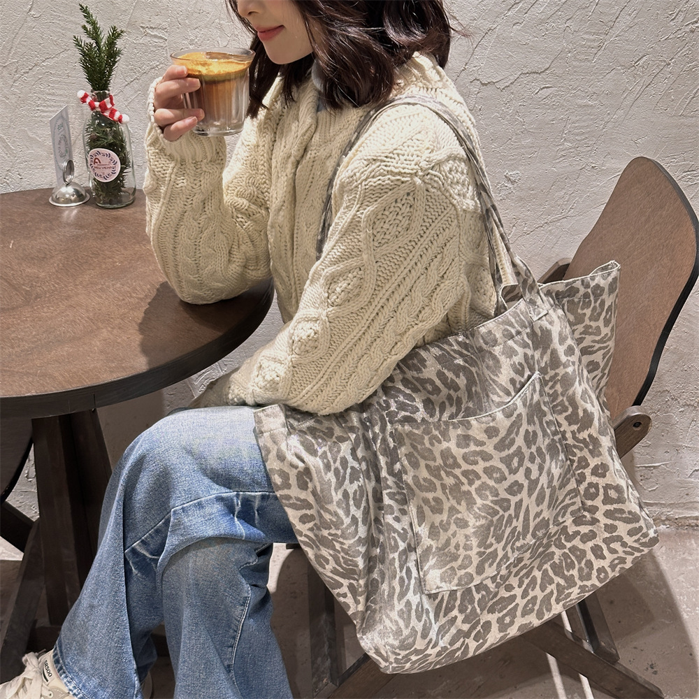 Silver Grey Casual Leopard Pri - Women Bags Grey incelemesi ve fiyatı