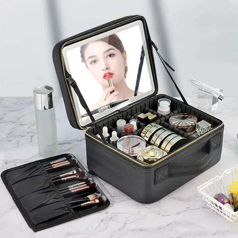 LED Lighted Travel Makeup Bag  - Women Vanity Bags incelemesi ve fiyatı