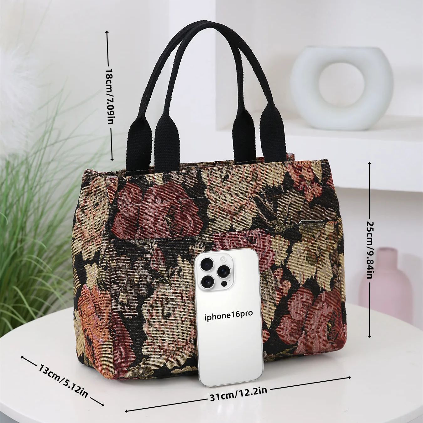 Floral print women's tote bag, - Women Bags Offers incelemesi ve fiyatı