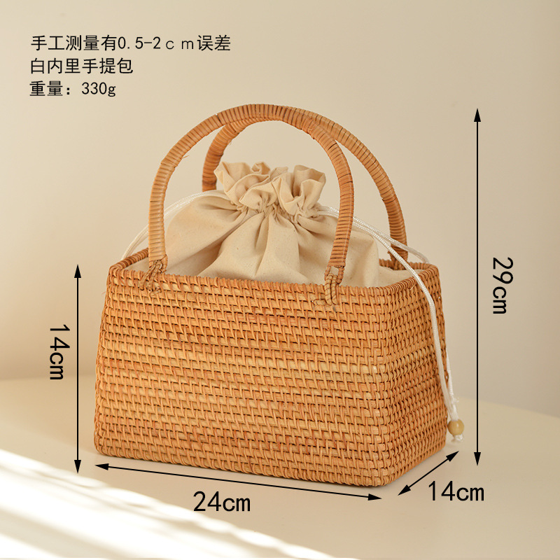 Casual Hollow Rattan Basket Ba - Basket Bag Wicker incelemesi ve fiyatı