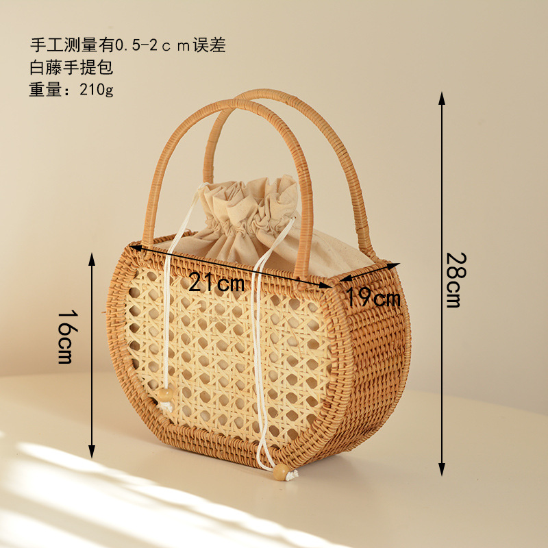Casual Hollow Rattan Basket Ba - Basket Bag Wicker incelemesi ve fiyatı