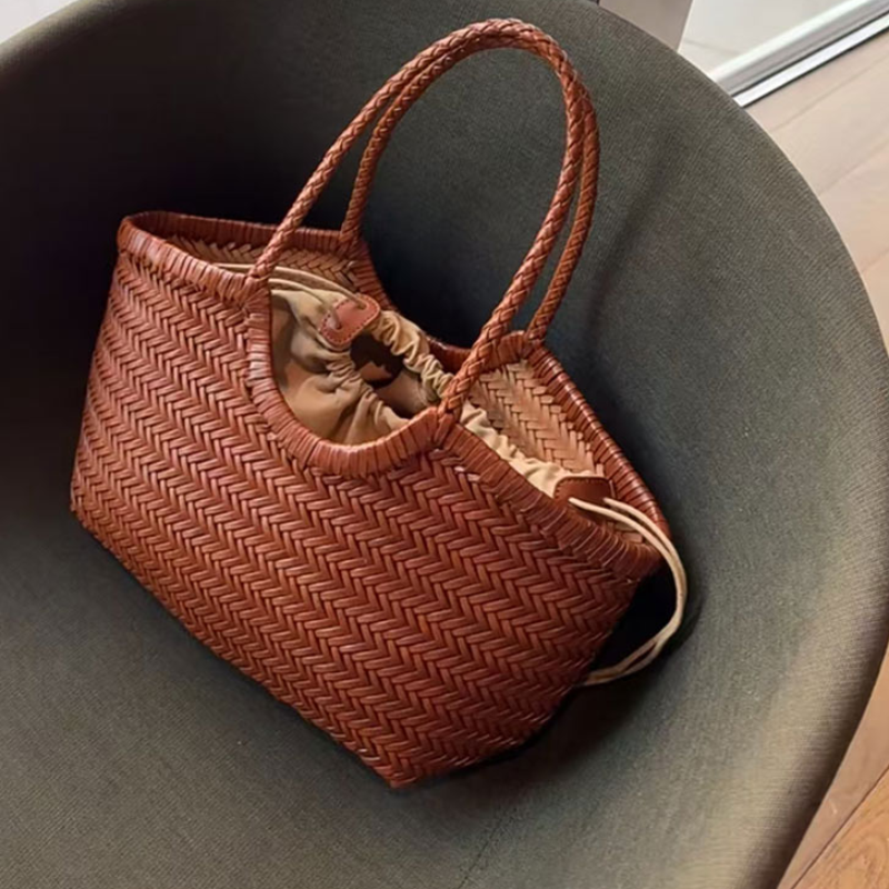 French Leather Woven Bag Fashi - Basket Bag Wicker incelemesi ve fiyatı