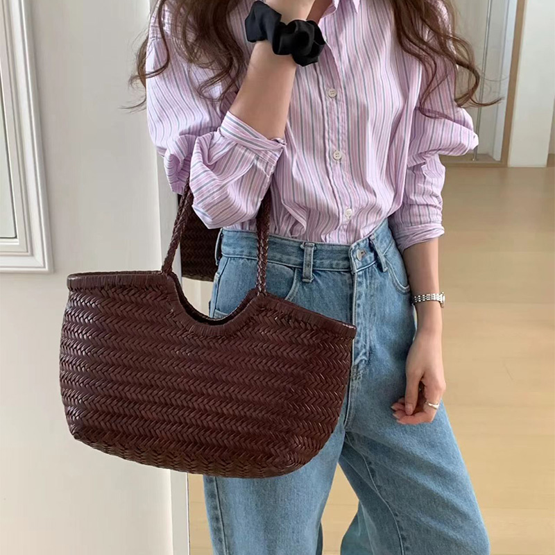 French Leather Woven Bag Fashi - Basket Bag Wicker incelemesi ve fiyatı