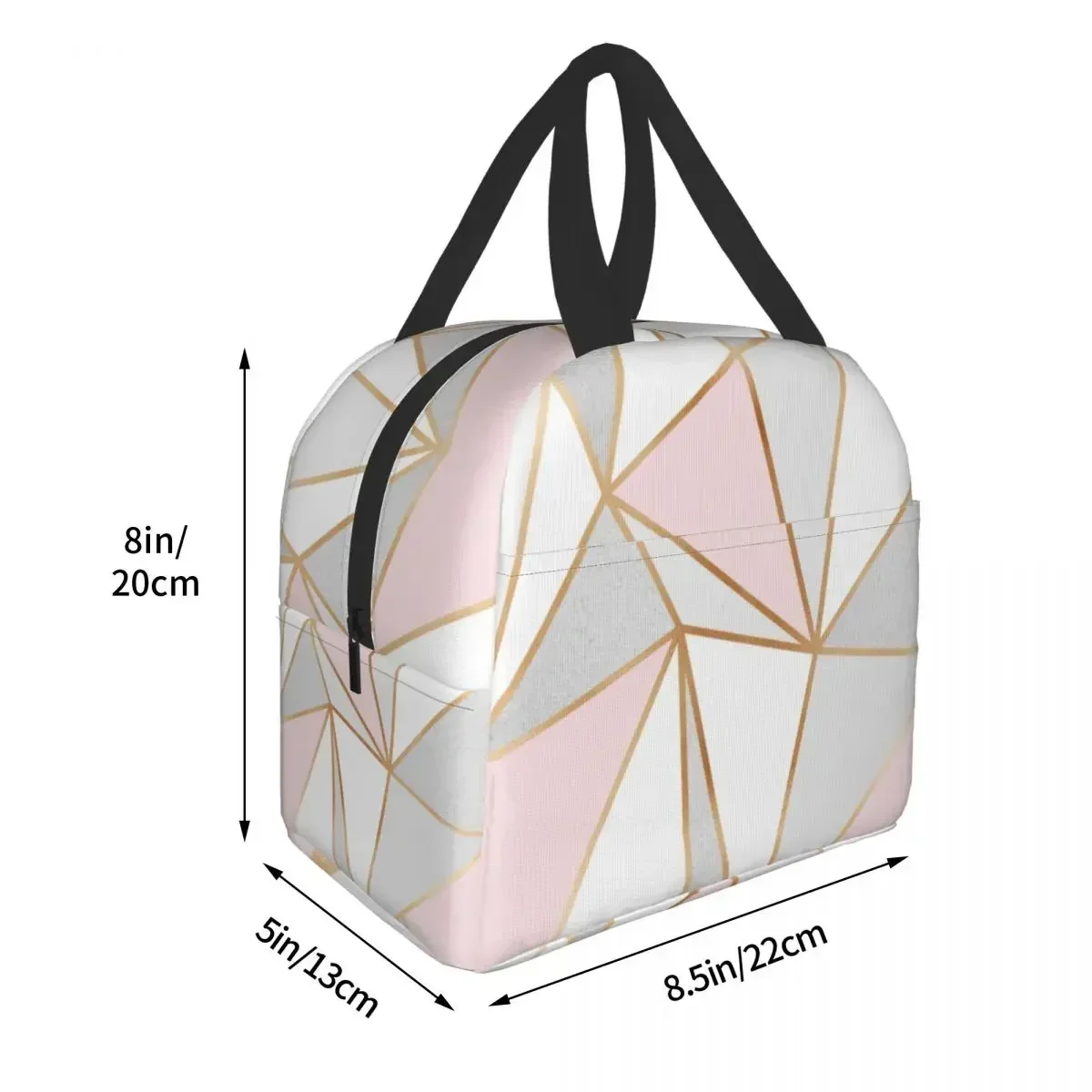 Pink Grey Gold Geometric Abstr - Women Bags Grey incelemesi ve fiyatı