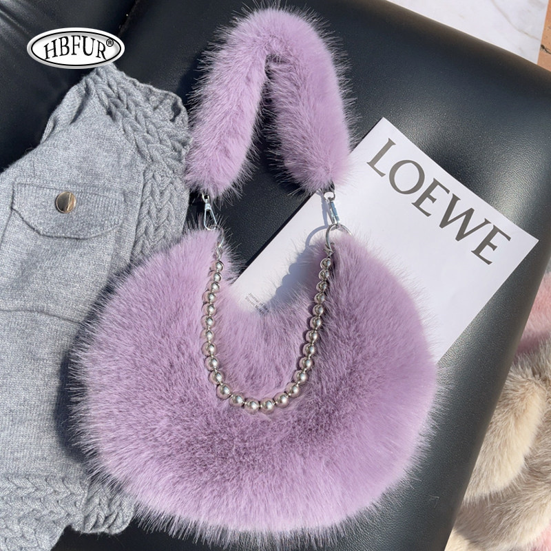 Women's Faux Fox Fur Handbag S - Women Bags Max incelemesi ve fiyatı