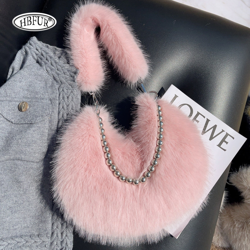 Women's Faux Fox Fur Handbag S - Women Bags Max incelemesi ve fiyatı
