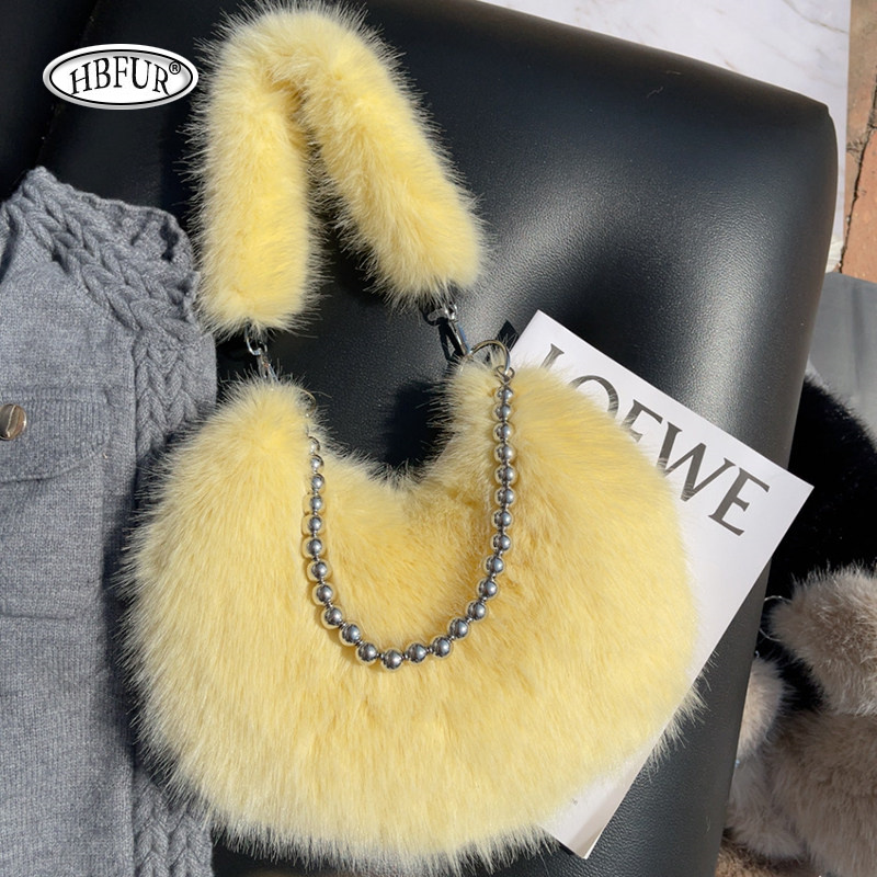 Women's Faux Fox Fur Handbag S - Women Bags Max incelemesi ve fiyatı