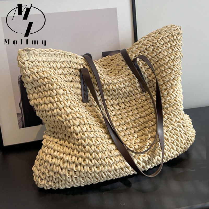 Straw Woven Tote Bags Casual L - Women Bags Offers incelemesi ve fiyatı