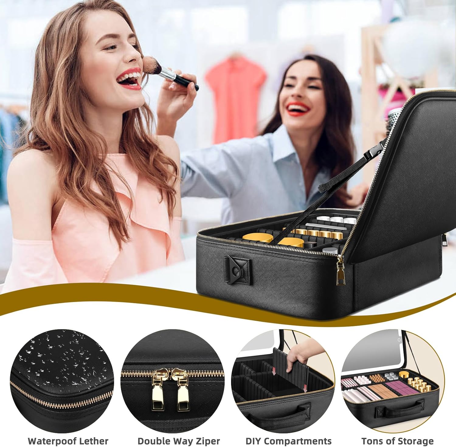 Portable Travel Makeup Bag Wit - Women Vanity Bags incelemesi ve fiyatı