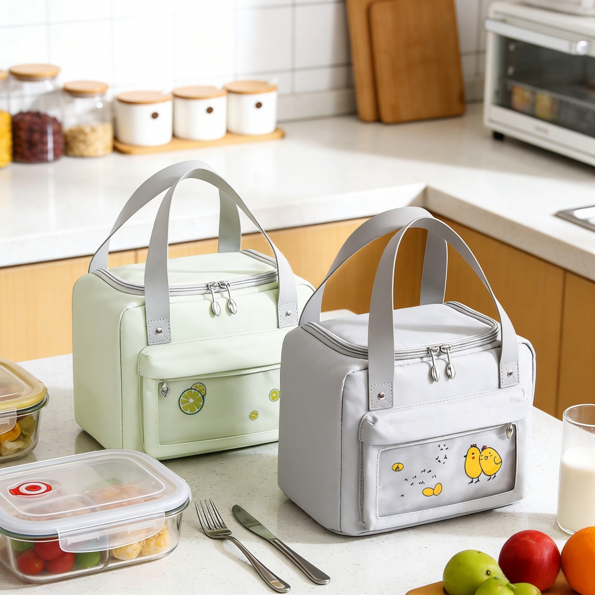 Oxford Cloth Lunch Bag Beige/P - Women Bags Grey incelemesi ve fiyatı