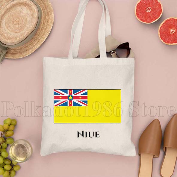 Niue Flag Map Love Heart Niuea - Shopper Tote Canvas incelemesi ve fiyatı