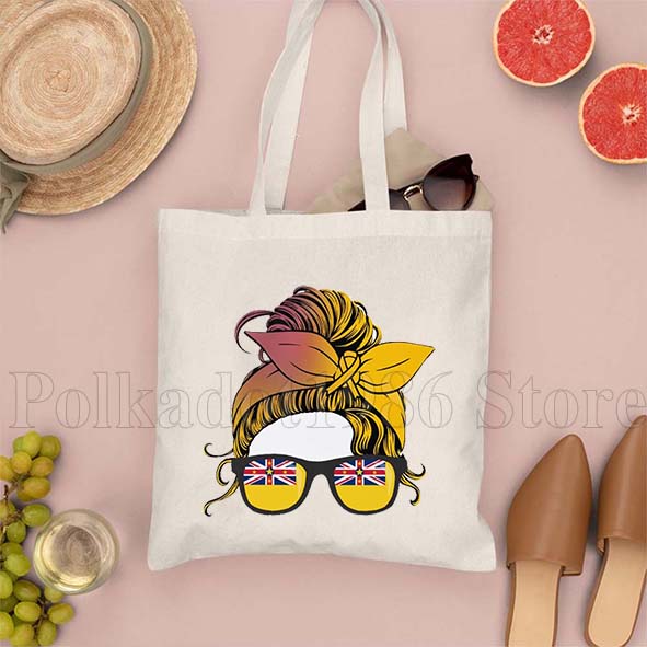 Niue Flag Map Love Heart Niuea - Shopper Tote Canvas incelemesi ve fiyatı