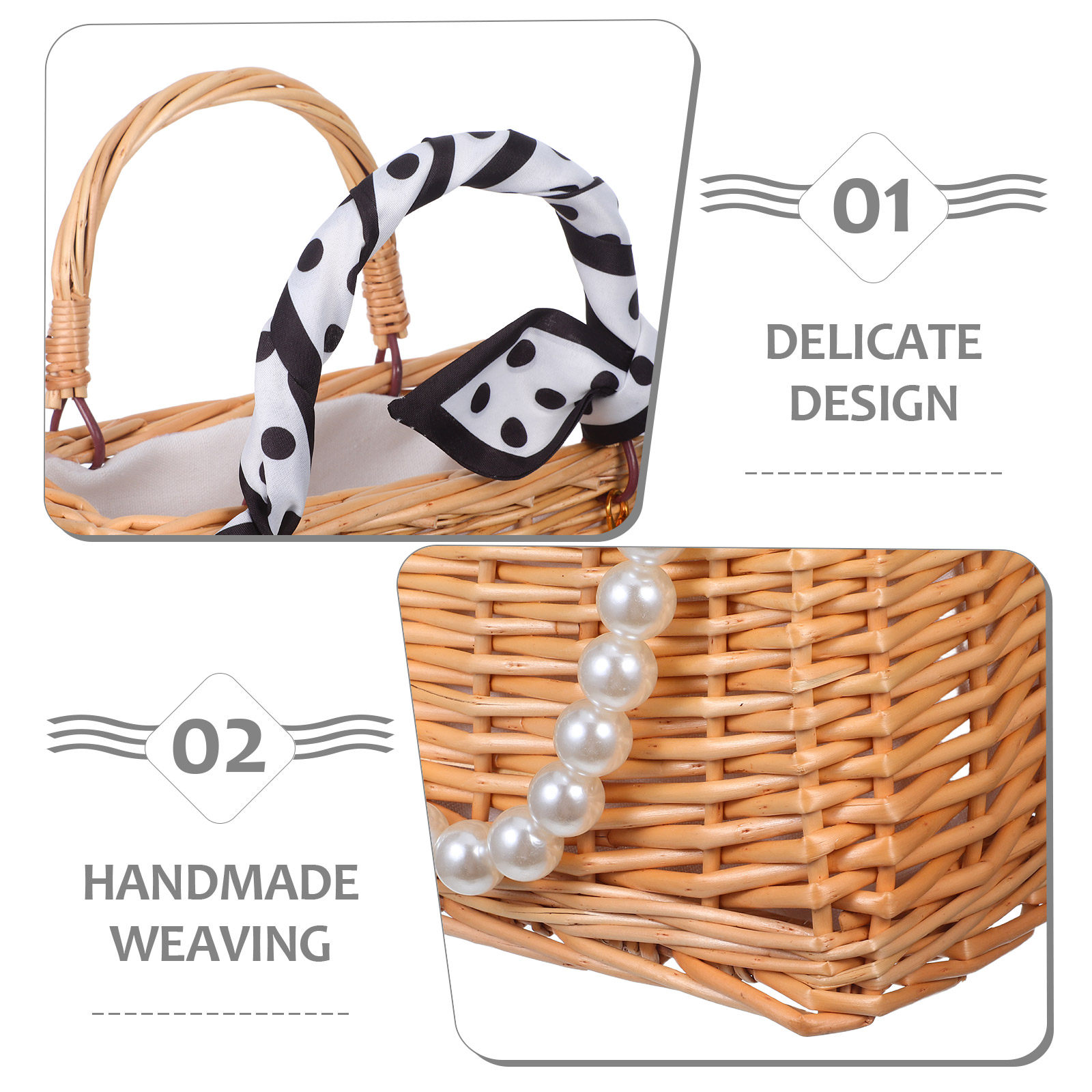 Decorative Handwoven Rattan Fl - Basket Bag Wicker incelemesi ve fiyatı