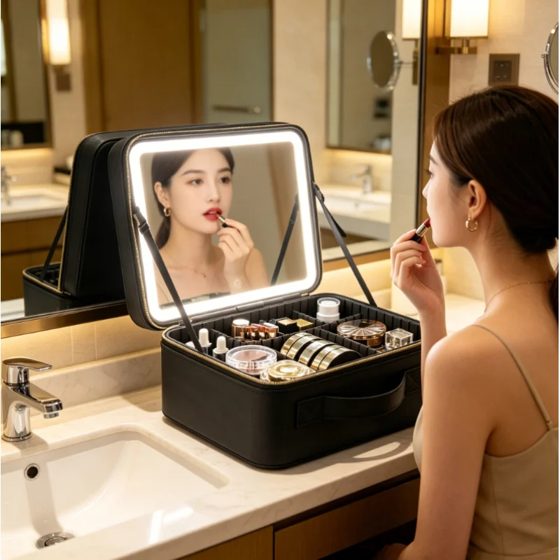LED Lighted Travel Makeup Bag  - Women Vanity Bags incelemesi ve fiyatı