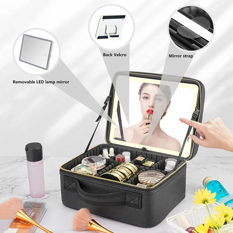 LED Lighted Travel Makeup Bag  - Women Vanity Bags incelemesi ve fiyatı