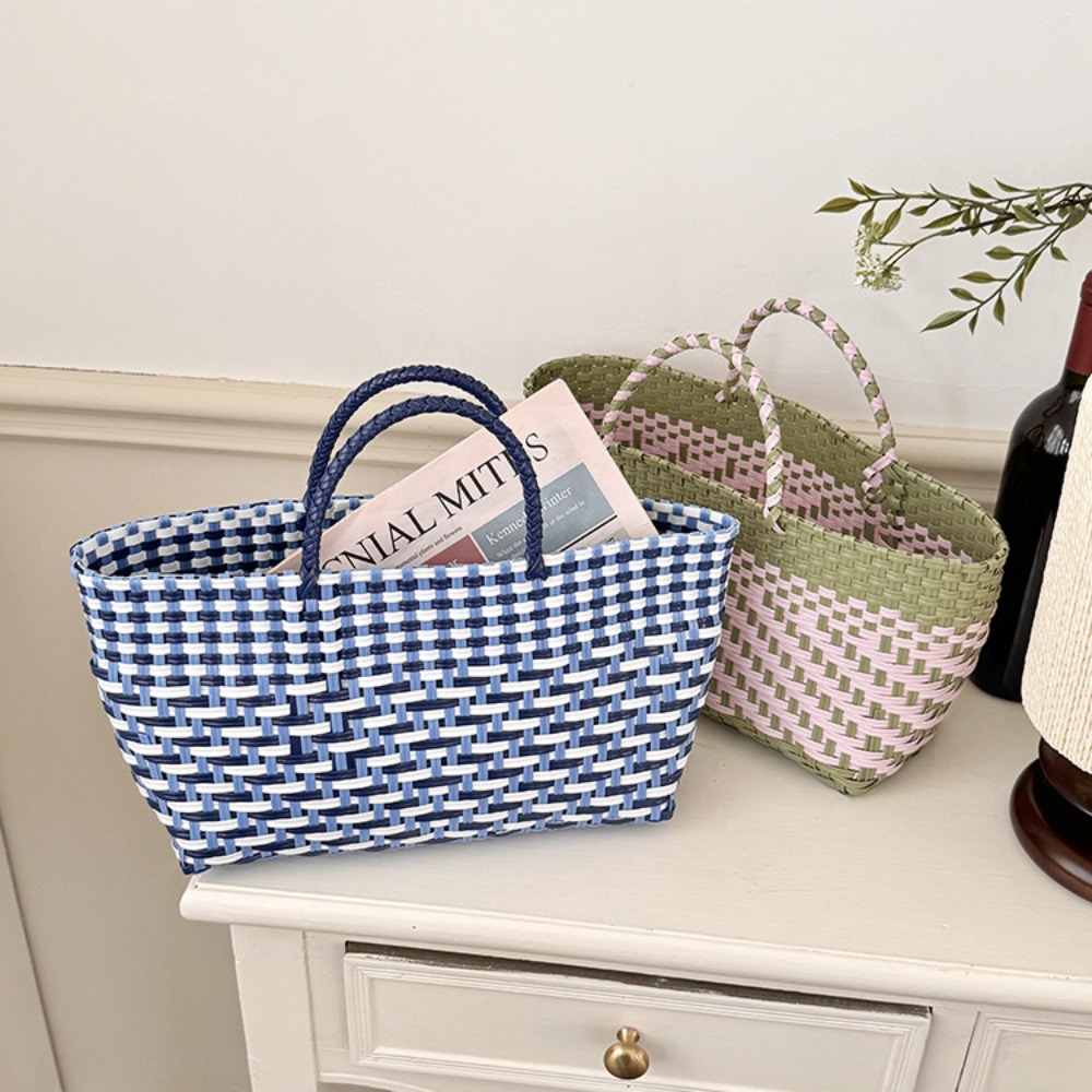 Cute PVC Handbag Weave Bag Lar - Basket Bag Wicker incelemesi ve fiyatı