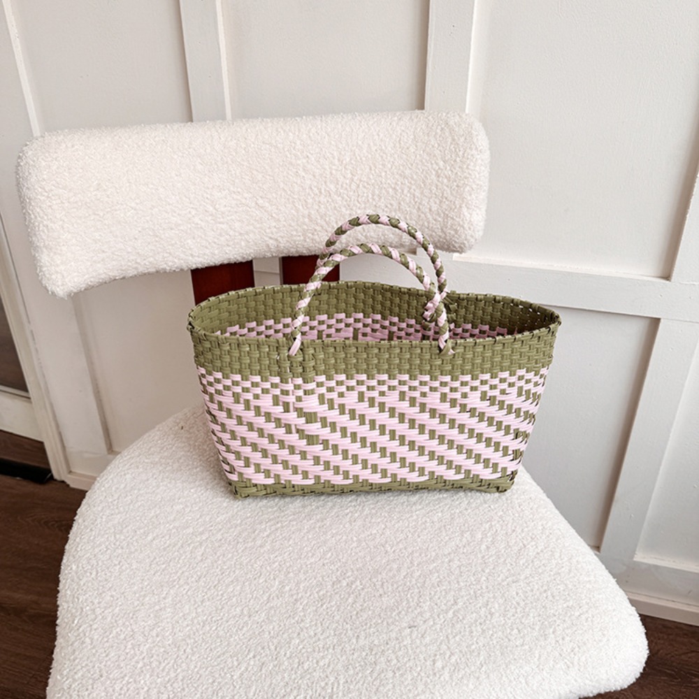 Cute PVC Handbag Weave Bag Lar - Basket Bag Wicker incelemesi ve fiyatı