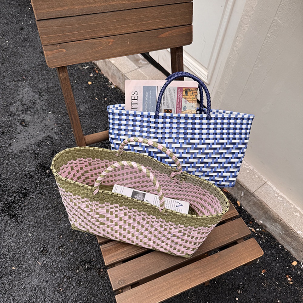 Cute PVC Handbag Weave Bag Lar - Basket Bag Wicker incelemesi ve fiyatı