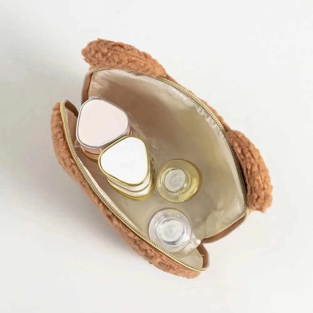 Kawaii Bear Ear Sherpa Makeup  - Women Vanity Bags incelemesi ve fiyatı