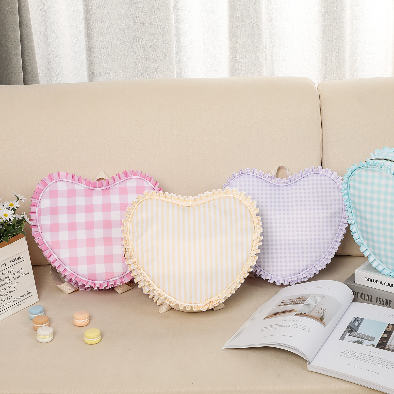 Ruffle Heart Shape Backpack Fa - Women Bags Offers incelemesi ve fiyatı