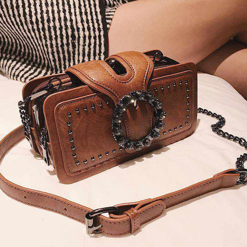 Vintage Round Rhinestone Buckl - Women Bags Kurt incelemesi ve fiyatı