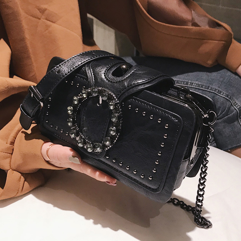 Vintage Round Rhinestone Buckl - Women Bags Kurt incelemesi ve fiyatı