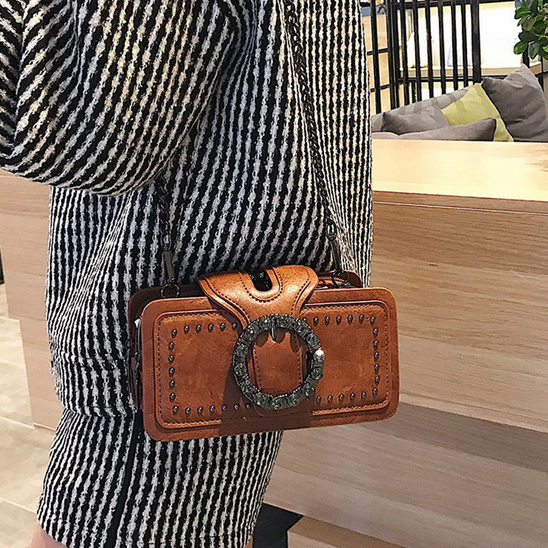Vintage Round Rhinestone Buckl - Women Bags Kurt incelemesi ve fiyatı
