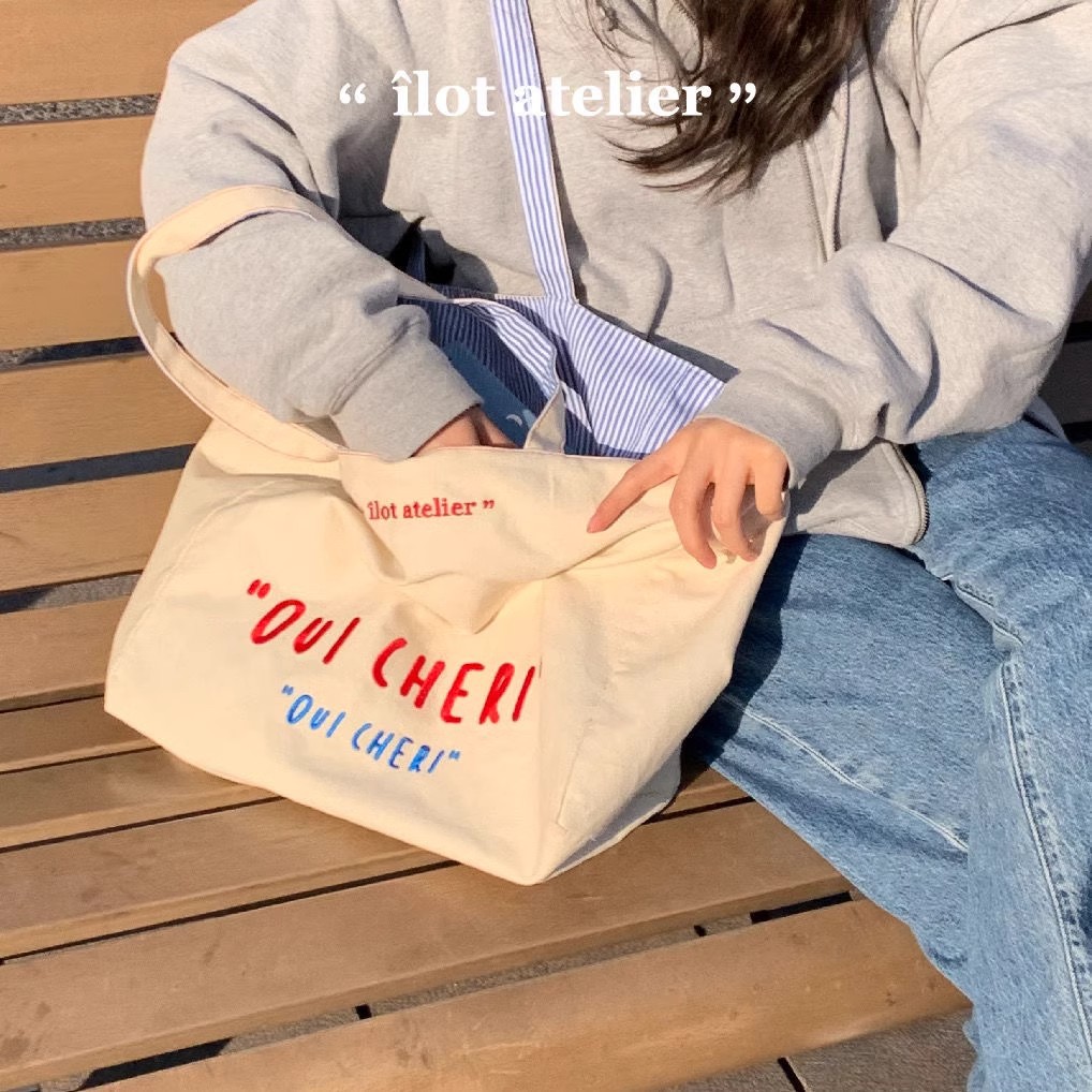 Versatile Double Striped Embro - Shopper Tote Canvas incelemesi ve fiyatı