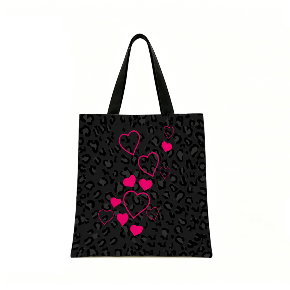 Black Leopard Print Pink Heart - Women Bags Purses incelemesi ve fiyatı