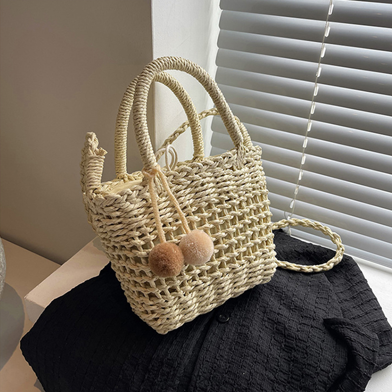 Casual Rattan Women Handbags W - Basket Bag Wicker incelemesi ve fiyatı