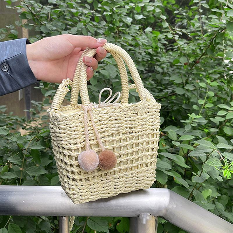 Casual Rattan Women Handbags W - Basket Bag Wicker incelemesi ve fiyatı